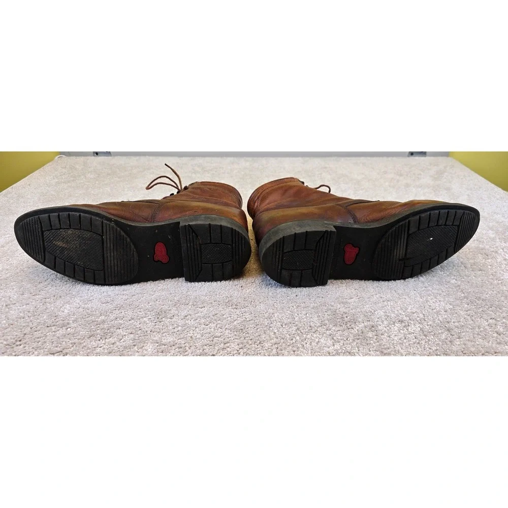 Justin Work Boots 0772 Mens Brown Leather Lace Up Kiltie Made in‎ USA sz 11EE